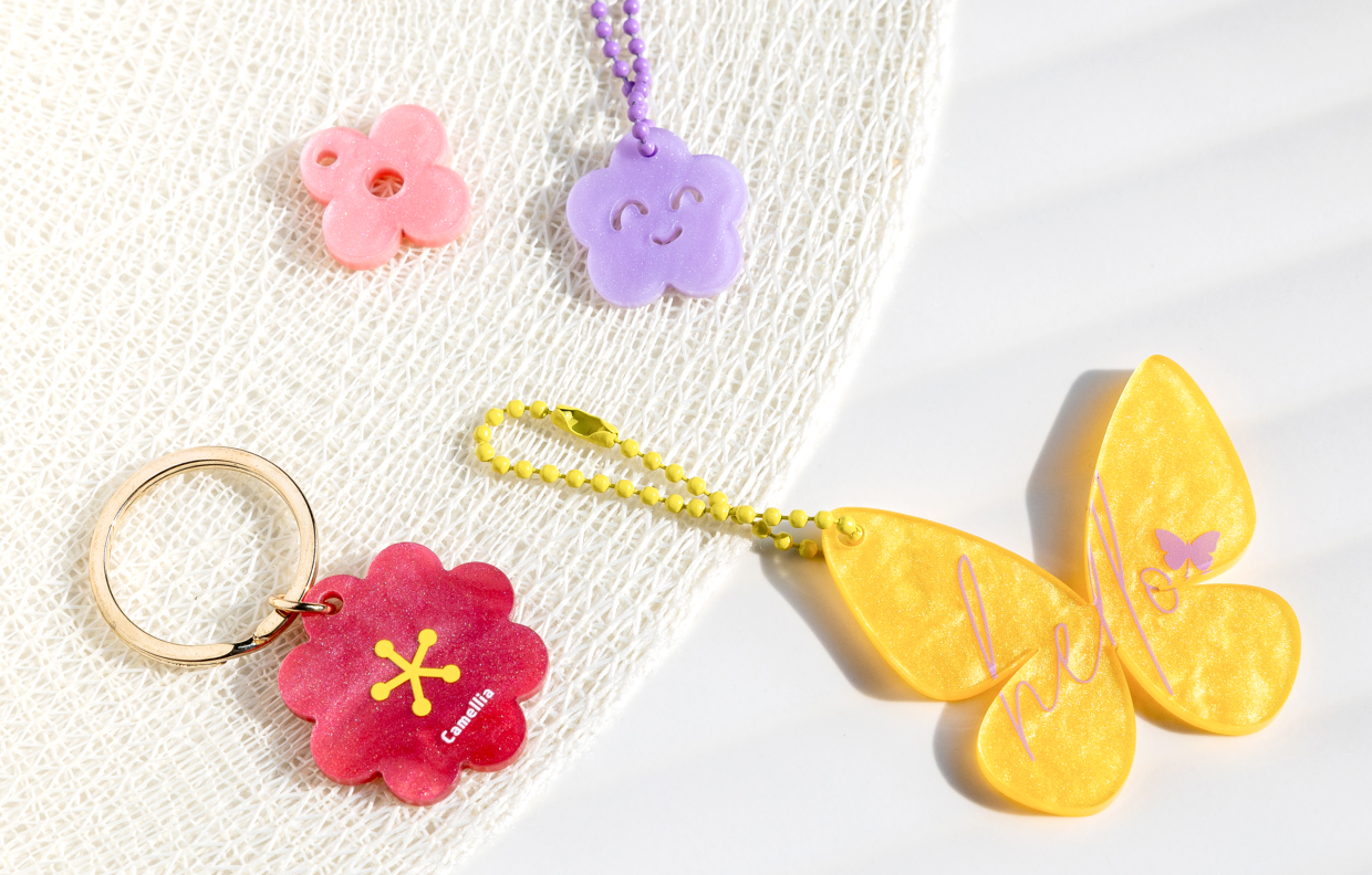 Acrylic Pearl Keyrings