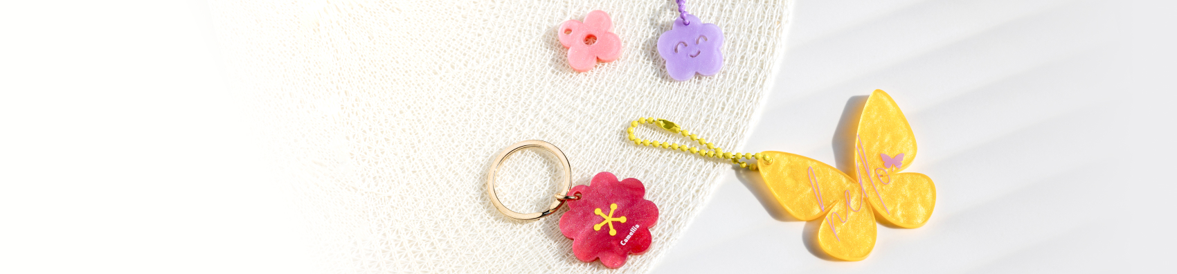 Acrylic Pearl Keyrings